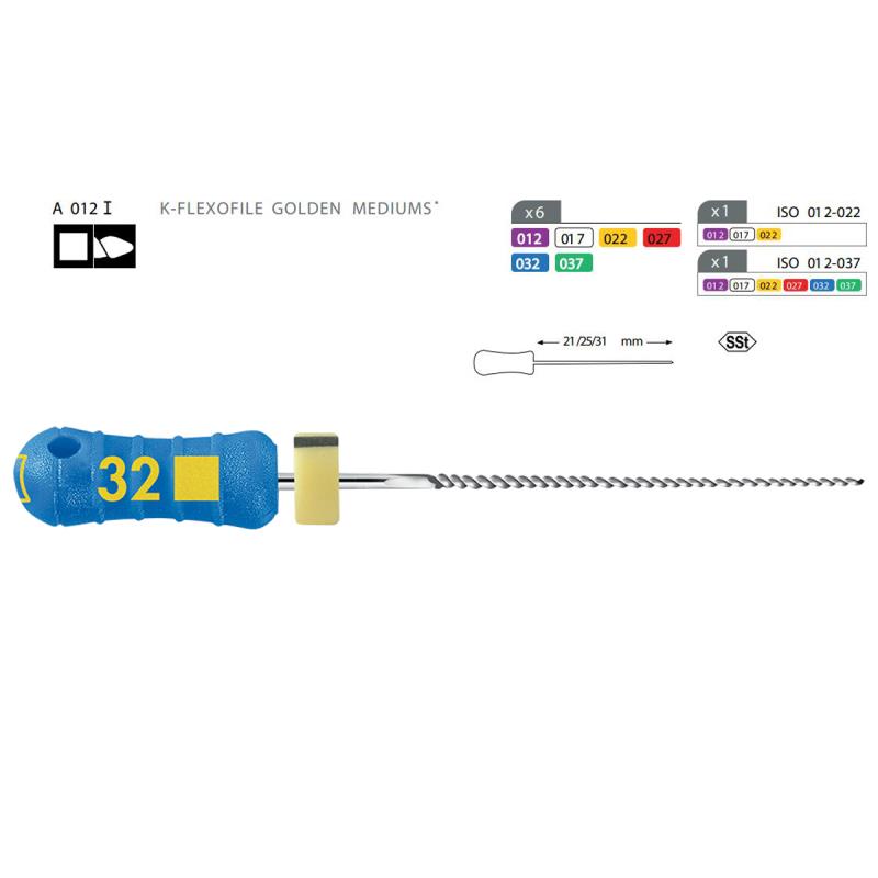 К-флексофайлы голден медиум / K-FlexoFiles golden mediums 32/21мм 6шт Maillefer A012I02103200 купить