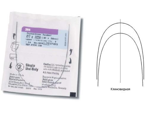 Дуга стальная СмартКлип Пермахром Ризилиэнт / SmartClip Permachrome Resilient Archwire SS OFI L .021х.025 шт 9293-944 купить